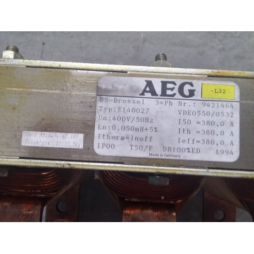 Dławik sieciowy 3-faz 400V AEG 380,0A 0,050mH 5%